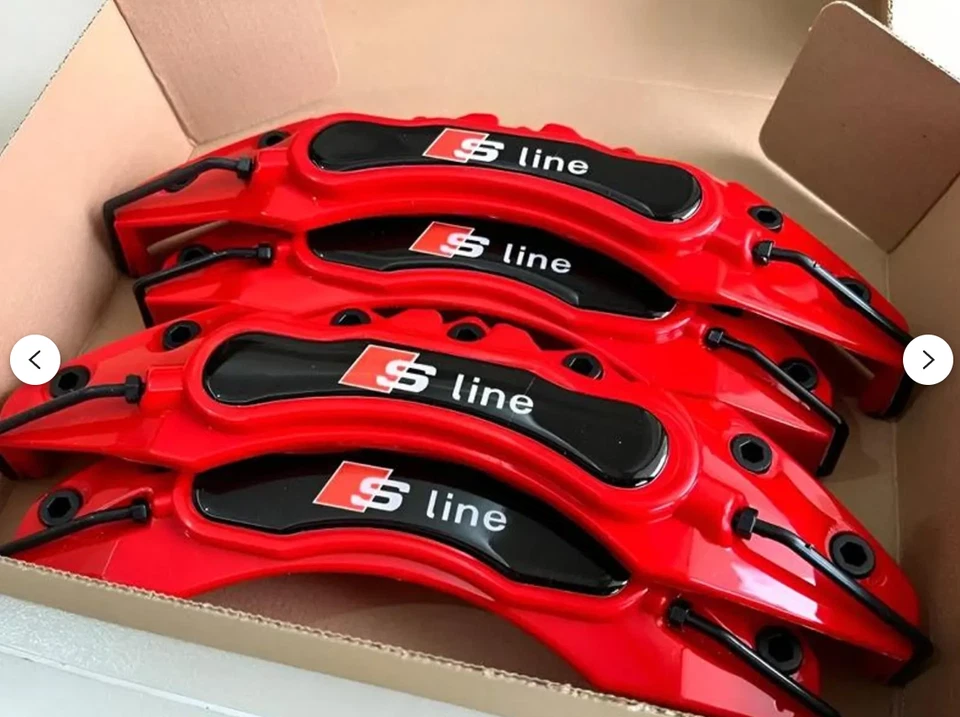 4 PCS Brake Caliper Cover Red for Audi b4 b5 b6 A3 A4 A6 A7 A5 Q5 Allroad Q3 RS - Image 1 of 4