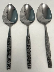 3 Vintage massive Servierlöffel Oneida Edelstahl MALIBU WM A Rogers Deluxe 8 1/4" - Bild 1 von 14