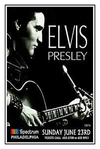ELVIS PRESLEY 1974 Concert Poster SPECTRUM PHILADELPHIA PA  POSTER SIGN