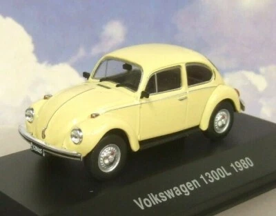 NICE 1/43 DIECAST CLASSIC 1980 VOLKSWAGEN VW BEETLE 1300 L 1300L IN PALE YELLOW - Image 1 of 3