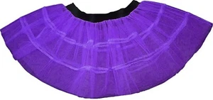 Purple Tutu Skirt V Plain Net Stripe women girls birthday dance party night out - Picture 1 of 20