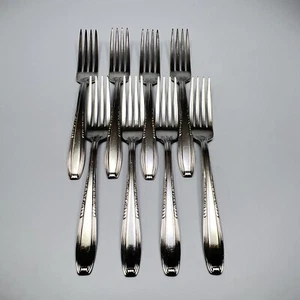Wallace Serenade I Silver Plate Dinner Fork Harmony House Glossy 8Pc Set - Picture 1 of 9