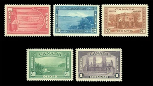 CANADA 1938 George VI & Queen Elizabeth visit to Canada set Sc# 241-245 mint MNH - Picture 1 of 2
