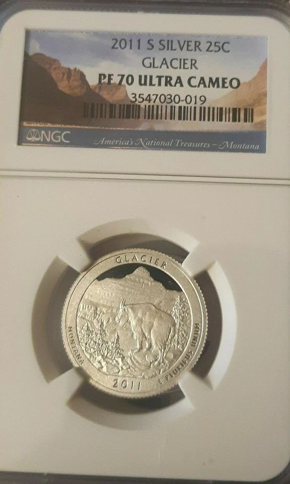 2011-S 25c Silver Glacier NP Quarter NGC PF70 Ultra Cameo - Image 1 of 1