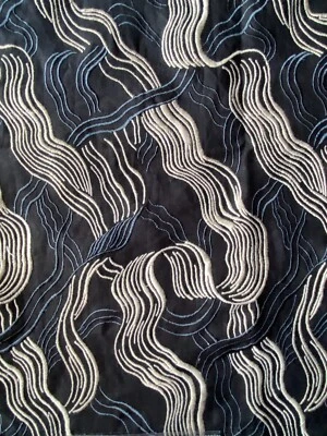 Groundworks Kelly Wearstler Jubilee Onyx Designer Fabric Remnant 24"x24" - Image 1 of 3