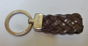 Carpisa Braided Brown Leather Key Chain - 3 Photos - Picture 1 of 3