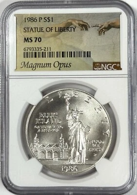 1986-P Statue Of Liberty Centennial Silver Commemorative Dollar NGC MS70 - Image 1 of 2
