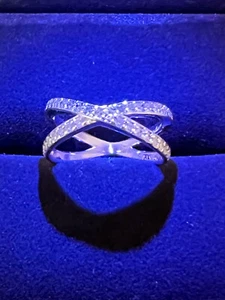 Dyadema Italy Multiply 925 Silver Sterling White Plated Rings 7.5" $250 #36 - Picture 1 of 6