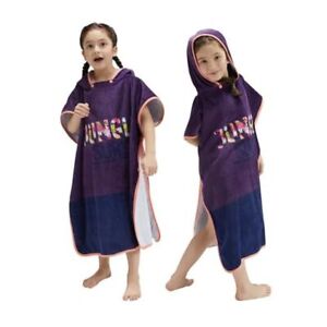 Serviettes à capuche enfants bain plage serviettes en coton doux filles 25,6"x31,5" violet foncé