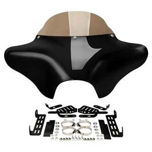 Batwing Fairing Windshield Fit For Harley Road King Yamaha V Star 650 1100 Black - Picture 1 of 9