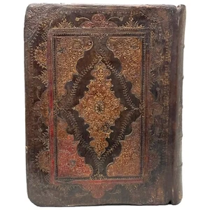 1663 Quarto King James Bible Fore Edge Painting Bound by John Houlden Cambridge - Bild 1 von 12