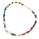 Unique Glass Bead Necklace Colorful Stone Jewelry