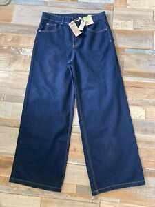 Marks And Spencers Wide Leg High Rise Jeans / Size 12 Short