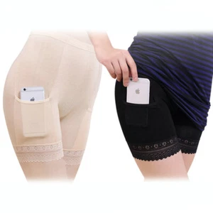 Anti-Exposure Safety Pants Legging Women's Pocket Basic Boxers Shorts - Picture 1 of 17