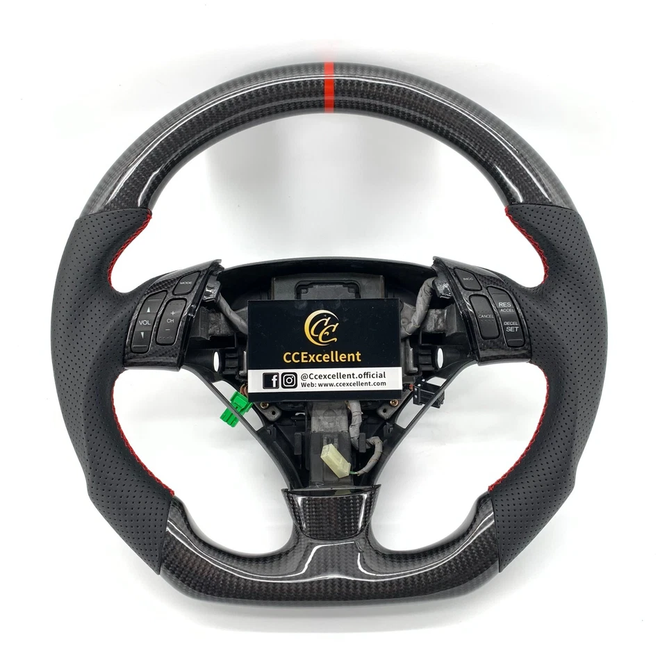 Volante de fibra de carbono real cupé para Honda Accord 7ª generación 2003-2008 Foto 1 de 4
