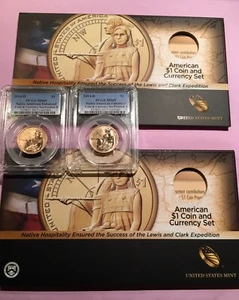 Two 2014-D Native American Enhanced Dollars- PCGS MS69 Position A & B With OGP - Picture 1 of 12