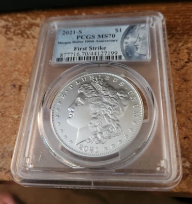 2021 s Morgan dollar PCGS MS 70 First Strike - Image 1 of 2