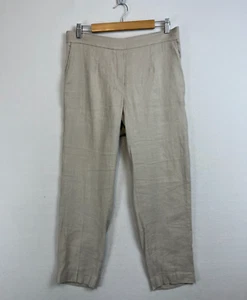 Aritzia Babaton Größe 12 khaki hellbraun Conan Leinenmischung mittelhoher Bund Knöchelhose - Bild 1 von 11