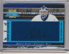 2016-17 Presidents Choice Blue White Centennial Assigned Seat AUTO Grant Fuhr /4