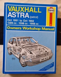 Vauxhall Astra Petrol 1991 to 1992 1389 1598 1998 cc HAYNES WORKSHOP MANUAL B1E - Picture 1 of 6