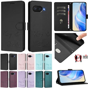 Para Google Pixel 9A/9Pro XL/9Pro/9/8/7 Sonrisa Cuero PU Abatible Soporte Billetera Estuche - Imagen 1 de 71