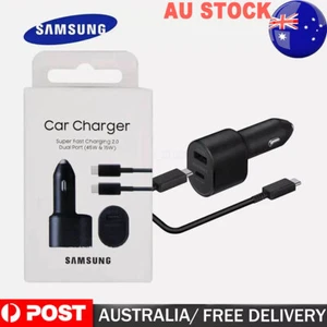 For Samsung 60W Super Fast Charging Dual Car Charger (45W+15W) USB-C 2 Port New - Picture 1 of 11