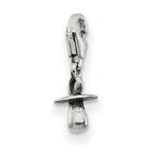 Baby Pacifier Click On Bead .925 Sterling Silver Antique Finish Reflection Beads