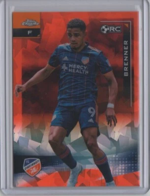 2021 Topps Chrome MLS Sapphire Variation Orange Refractor #136 Brenner RC 16/25 - Image 1 of 2