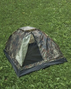 MIL-TEC German Flecktarn Camo 2-Man SUPER Igloo Tenda Rifugio Stile Militare NUOVO - Foto 1 di 2