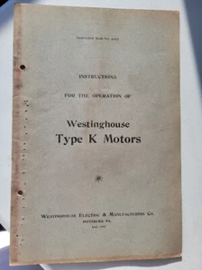 Juni 1905 Westinghouse Typ K Motoren Heft Vintage Original - Bild 1 von 5
