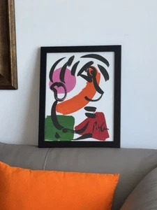 PETER KEIL - QUALITY ABSTRACT FACE PAINTING - GALLERY FRAME 12”x16” - Picture 1 of 10