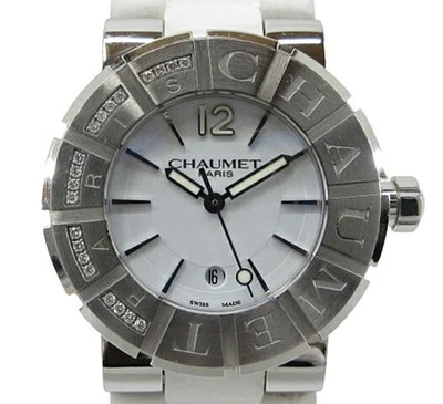 Reloj Pulsera CHAUMET Clase Uno Bisel Diamante Joyería Usado W17624-35A Plateado Foto 1 de 3