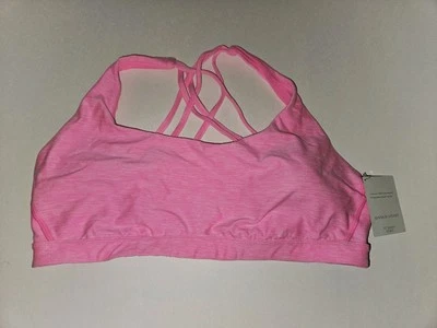 Sujetador deportivo Victoria's Secret con tiras en la espalda en neón peonía/ballet jaspeado talla L nuevo con etiquetas Foto 1 de 4