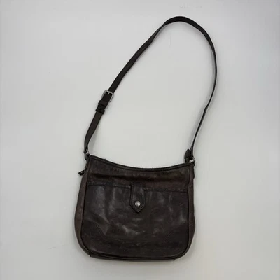 Bolso Bandolera FRYE Cuero Negro Bolsillo Frontal Cierre Cremallera Foto 1 de 4