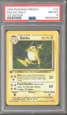 Pokemon Base Set 1st Edition FRENCH Raichu 14/102 PSA 8 - Image 1 of 2