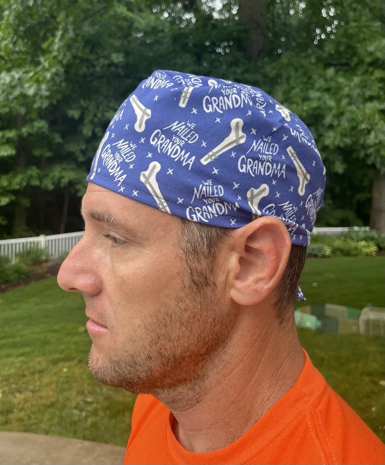 We Nailed Your Grandma Ortho skull scrub surgical OR hat surgery cap mens - Image 1 of 1