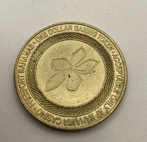 Bahamia Casino Freeport Bahamas 1 $ Spielmarke Hibiskus Design Unikat - Bild 1 von 3
