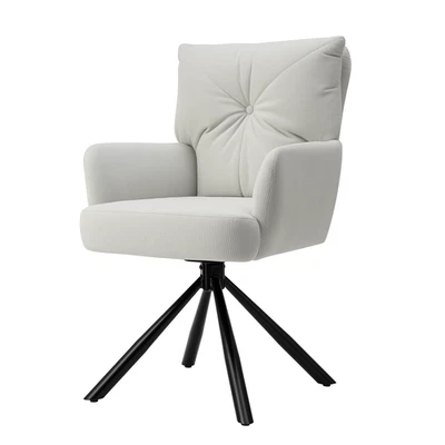 Esszimmerstuhl Küchenstuhl mit Armlehne Drehstuhl Polstersessel 180° drehbar - Bild 1 von 4