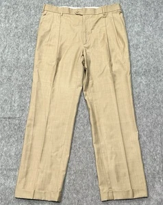Loro Piana Zanella Tasmanian Super 130s 100% Wool Khaki/BrownPants Men's Size 35 - Picture 1 of 17
