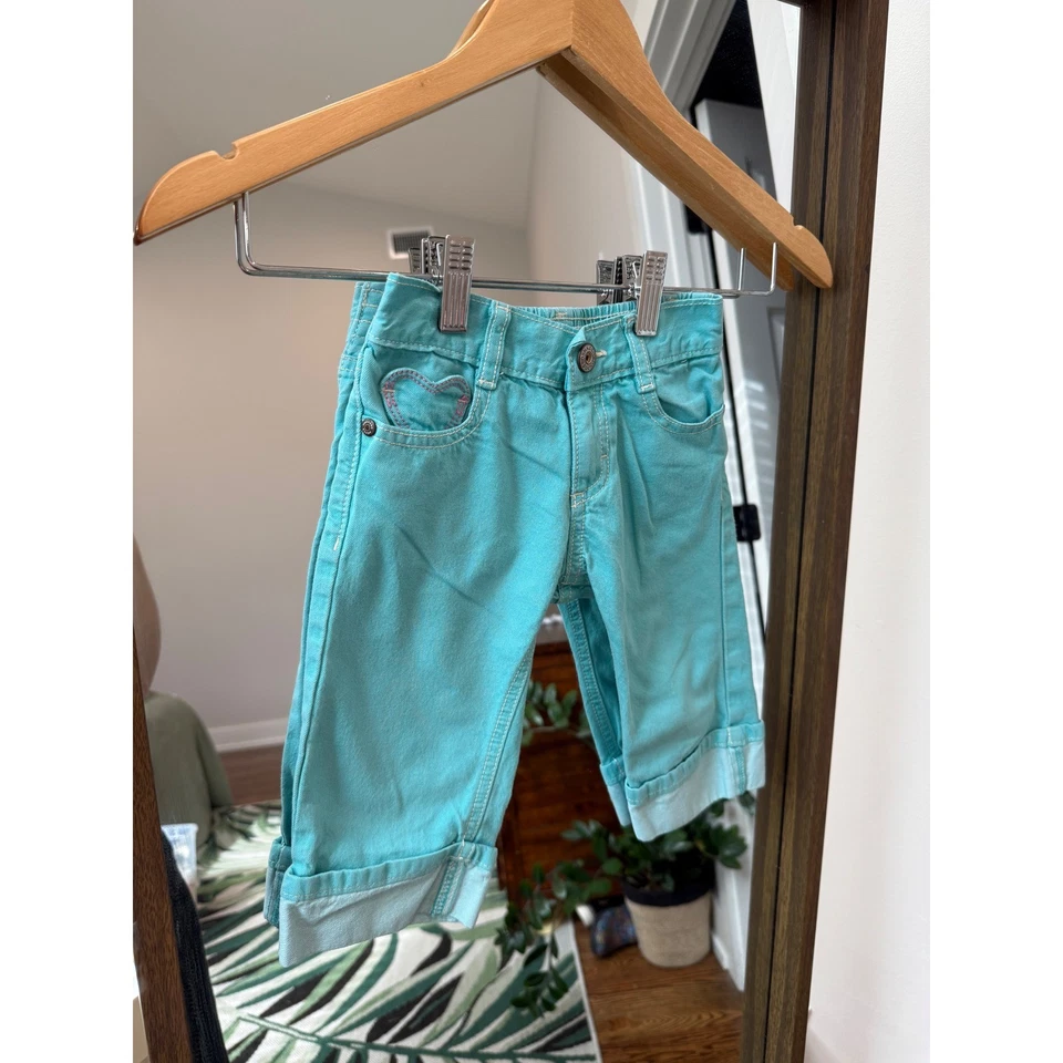 Pantalones de Colección OshKosh B'gosh Niñas Niño Pequeño Talla 3T Azul Turquesa Bolsillos Corazón Foto 1 de 4