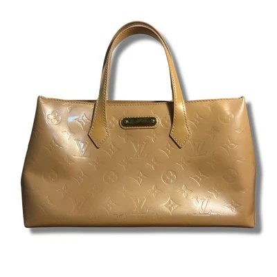 Bolso de Mano Louis Vuitton Wilshire PM Monograma Cuero Vernis Dos Tonos Beige Foto 1 de 4