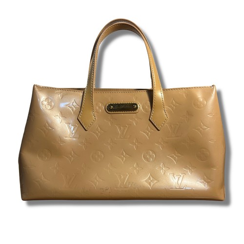 LOUIS VUITTON（LV） Borsa vintage Louis Vuitton Wilshire PM monogramma vernice pelle bicolore beige