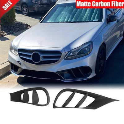 For Mercedes-Benz W212 E350 E400 E550 Matte Carbon Fog Lamp Grill Air Vent Cover - Image 1 of 4