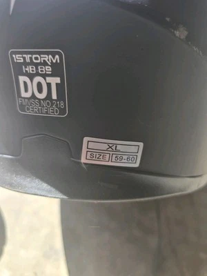 Casco de motocicleta XL certificado DOT 1Storm HB-89 Foto 1 de 4