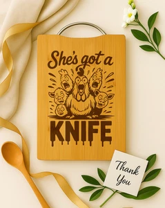 Funny Chicken Kitchen Quote Bamboo Cutting Board, Kitchen Gift, Christmas Gift - Picture 1 of 4