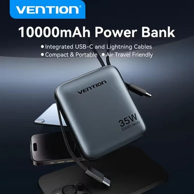 Vention 10000mAh PD 35W Fast Charging Power Bank Portable Mini for iPhone 17 16 - Image 1 of 4