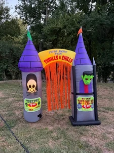 2017 9,5' GEMMY NERVENKITZEL & SCHÜTTELFROST HALLOWEEN TORBOGEN LUFTGEBLASEN AUFBLASBAR - Bild 1 von 12