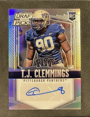 2015 Panini Prizm Draft Picks - T.J. Clemmings #238 Silver Prizm Rookie Auto - Image 1 of 4
