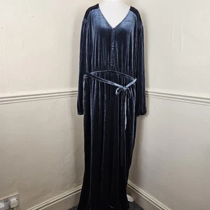 Fatface Juniper Velvet Wide Leg Jumpsuit Belted UK 24 Blue Christmas - Picture 1 of 19