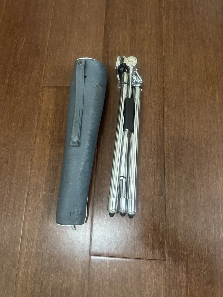 Vintage Sunset Chrome Tripod 46" Telescoping Lightweight Camera Stand with Case - Image 1 of 4